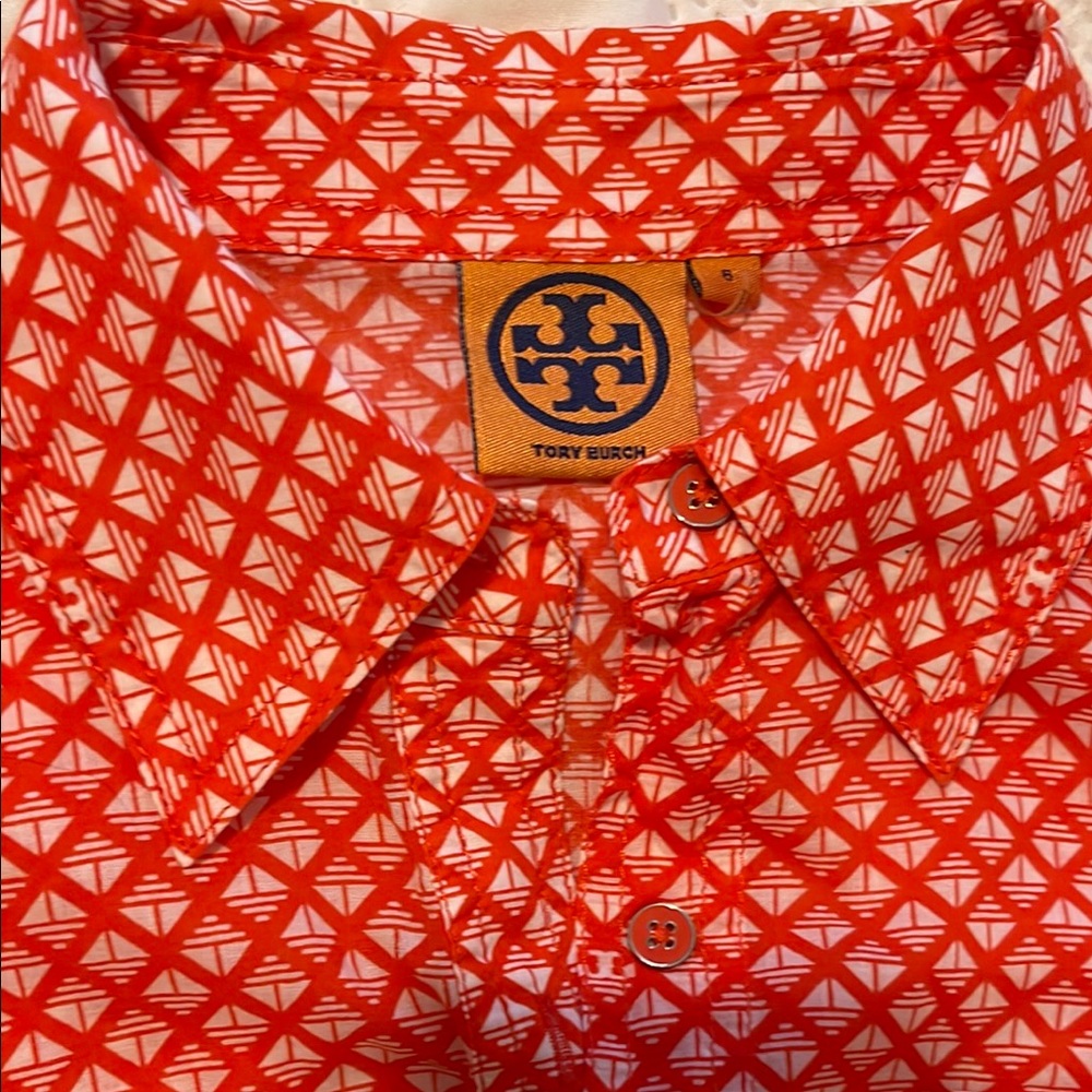 Tory Burch Red Patterned Shirt - image 4